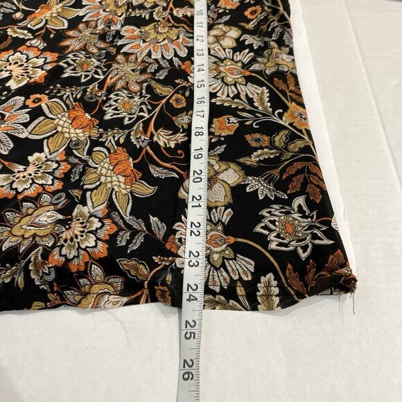 Jane Delancy Shirt S Black Floral Semi Sheer Button Down Stretchy Knit Y2K 90s‎ - Picture 2 of 7